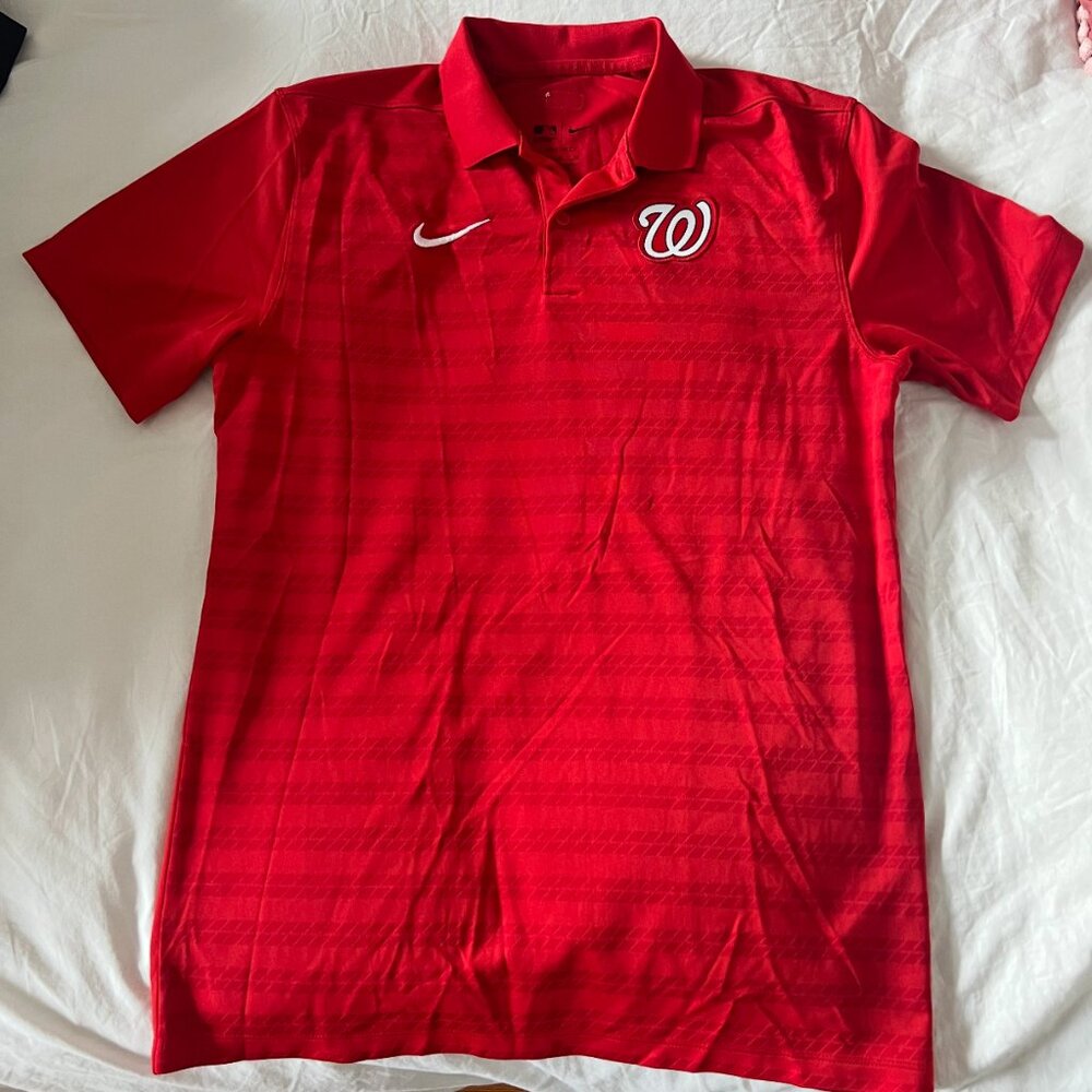 Washington Nationals Stitched Nike Dri-Fit Men's Polo (Small)